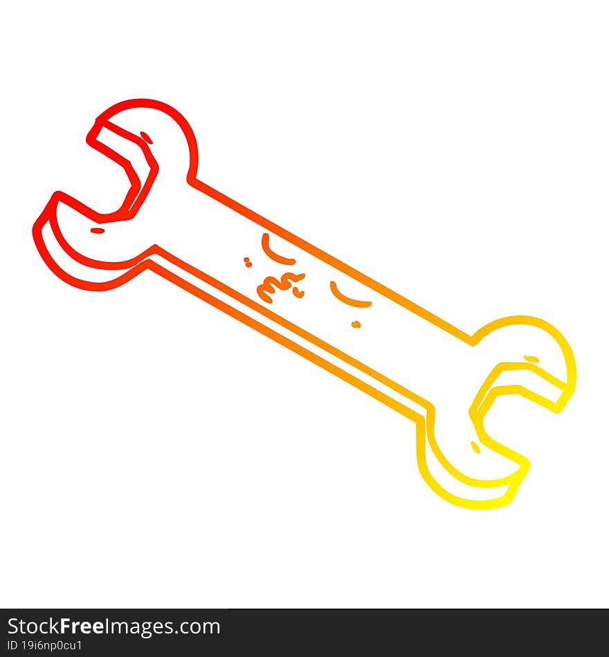 Warm Gradient Line Drawing Cartoon Spanner