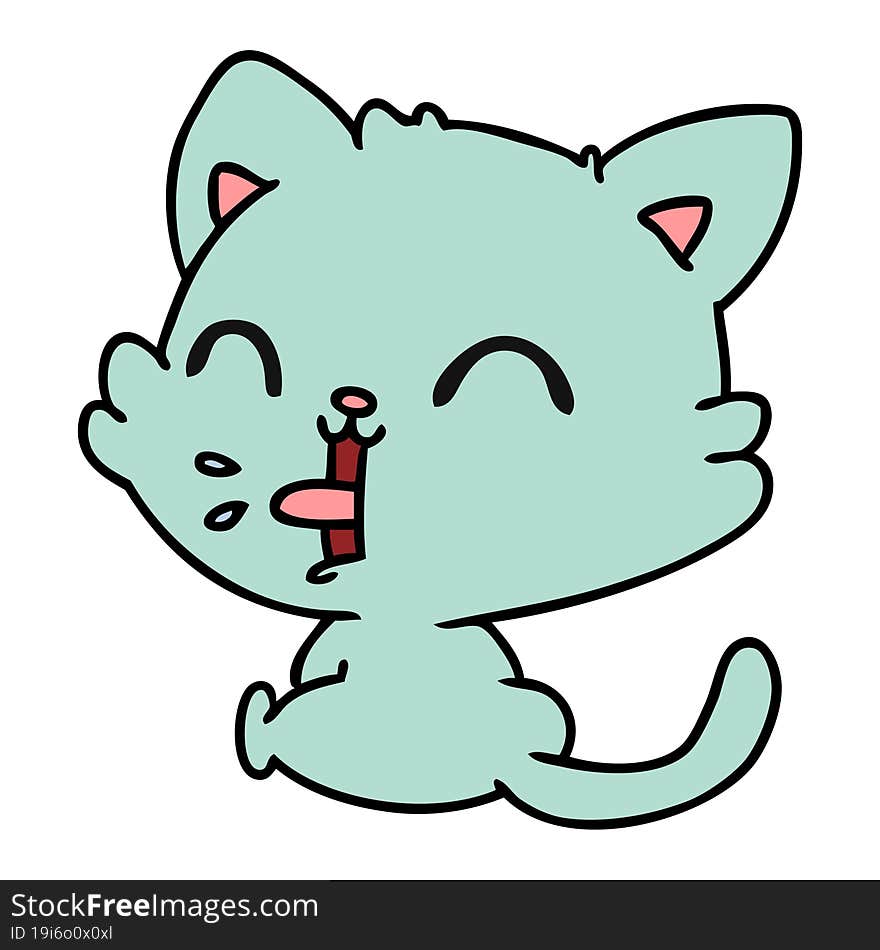 cartoon of cute kawaii cat