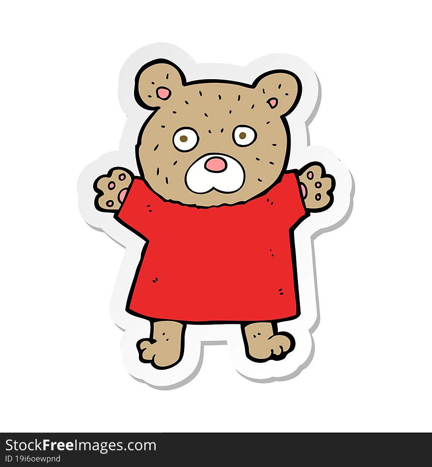 sticker of a cartoon cute teddy bear