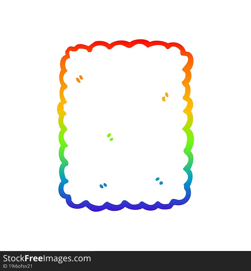 Rainbow Gradient Line Drawing Cartoon Biscuit