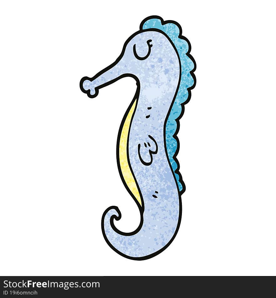 Cartoon Doodle Sea Horse