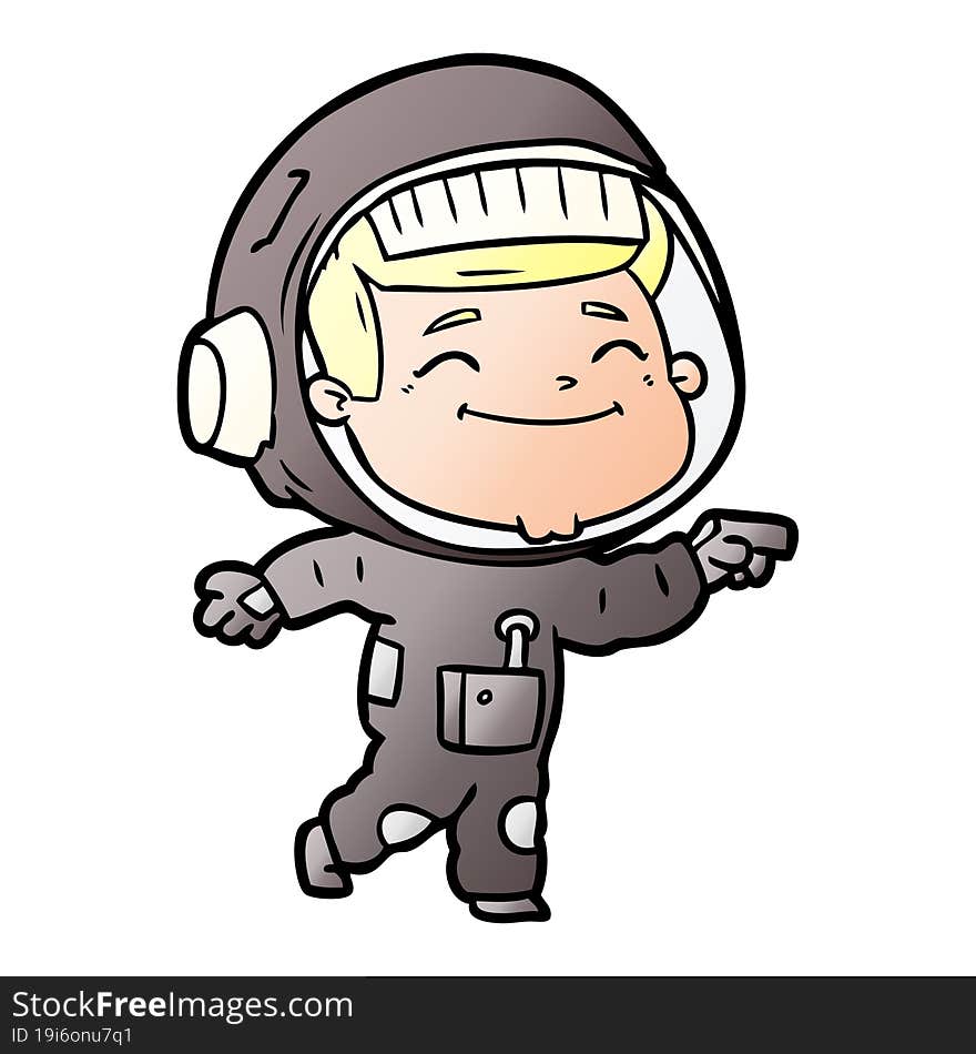 happy cartoon astronaut. happy cartoon astronaut