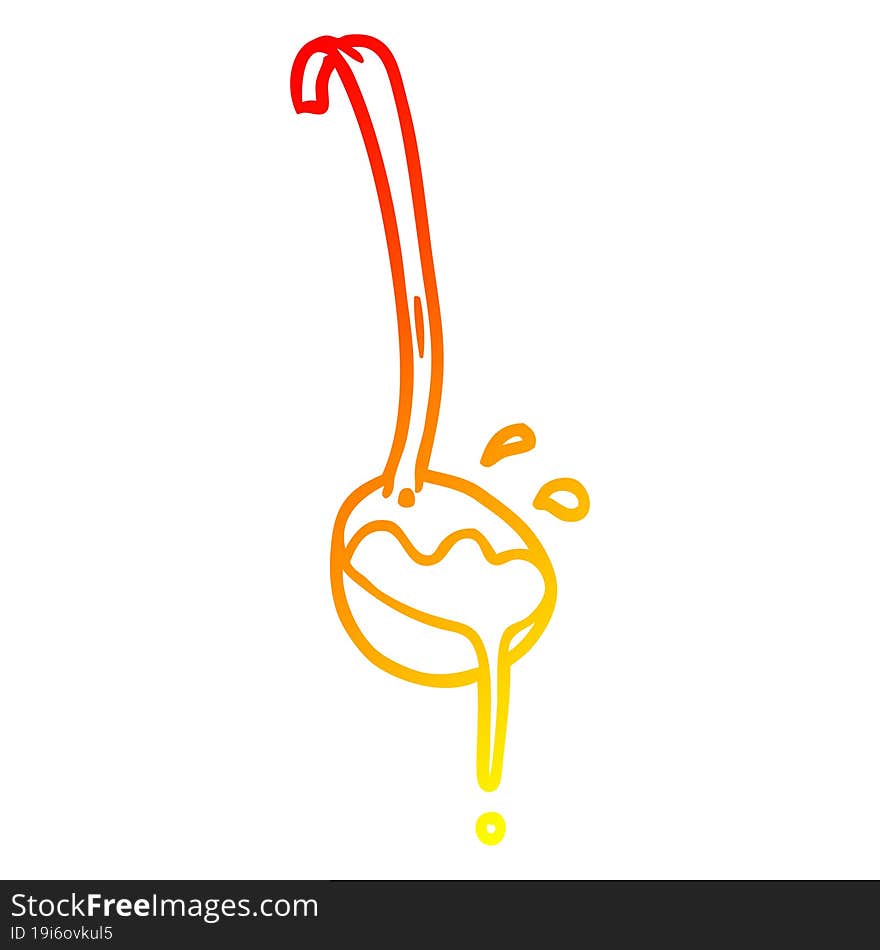 warm gradient line drawing ladle of soup