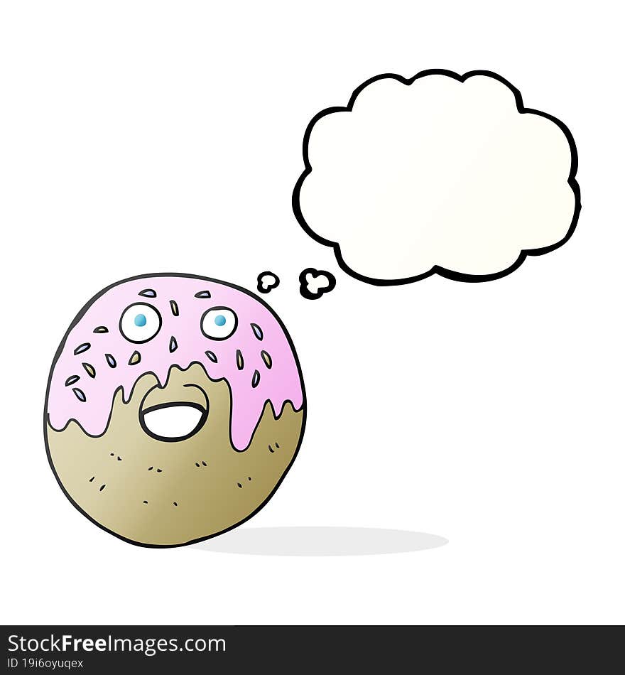 freehand drawn thought bubble cartoon doughnut