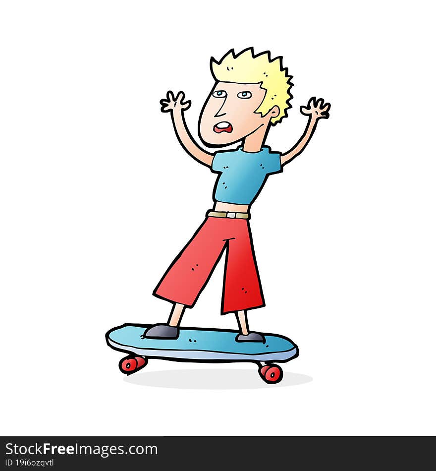 cartoon boy on skateboard. cartoon boy on skateboard