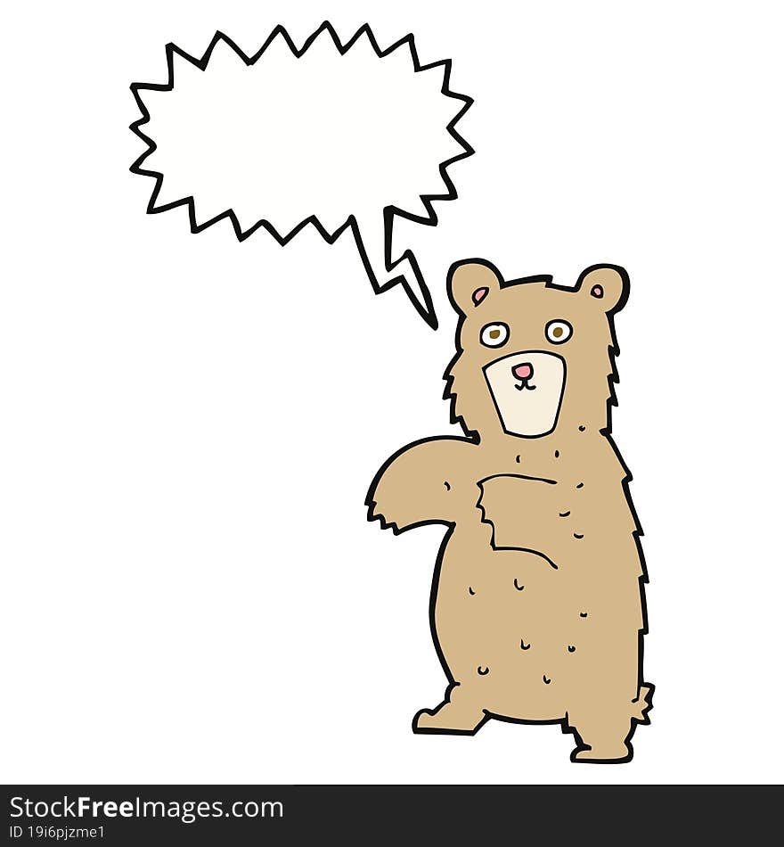 cartoon bear with speech bubble