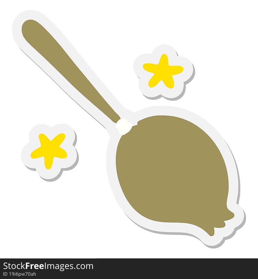 magic broomstick sweeping sticker