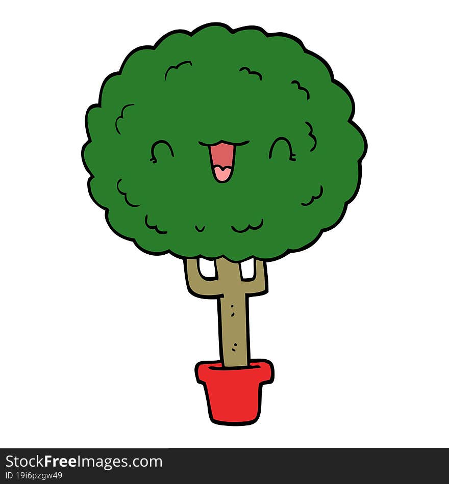 cartoon happy tree