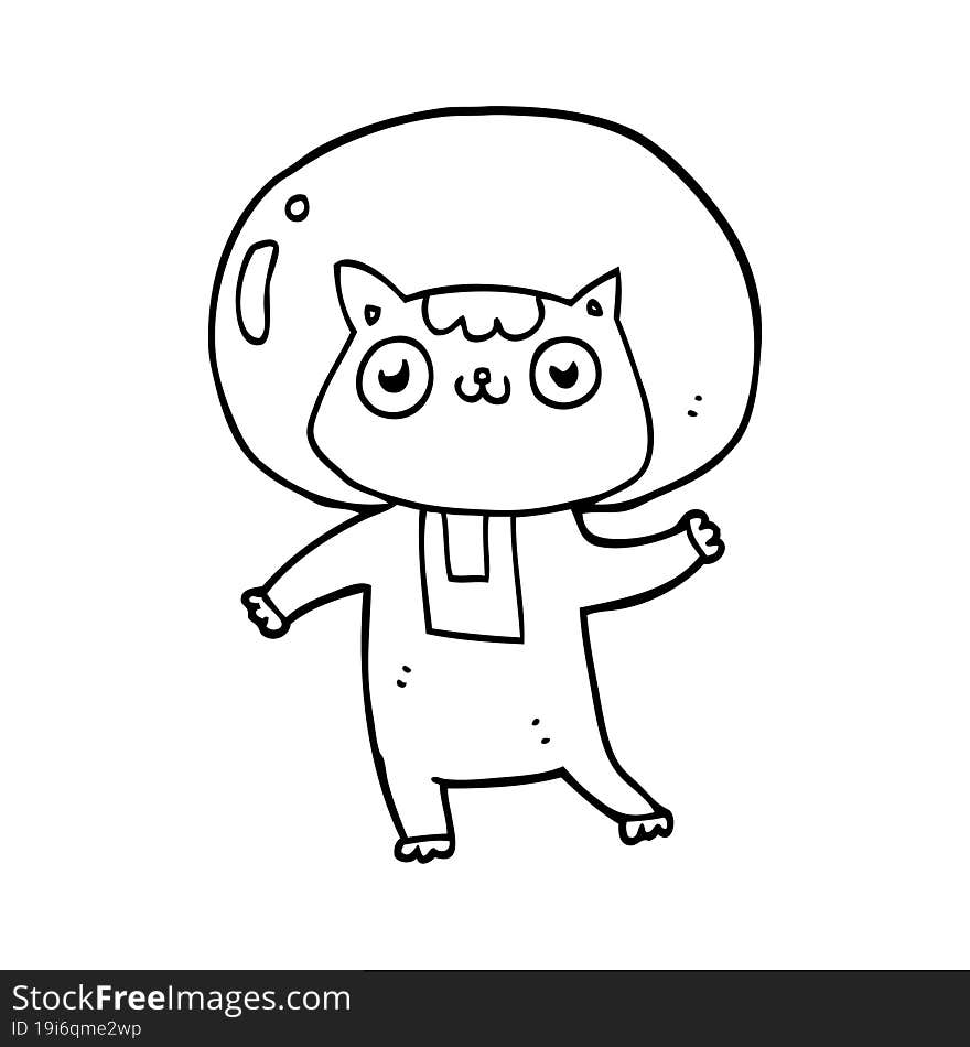 Cartoon Space Cat