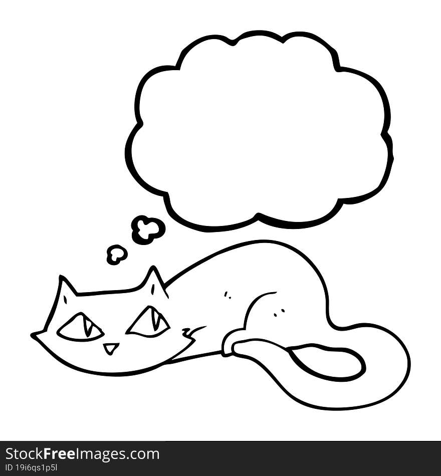 Thought Bubble Cartoon Cat