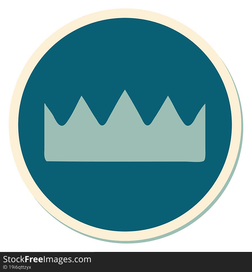 tattoo style sticker of a crown