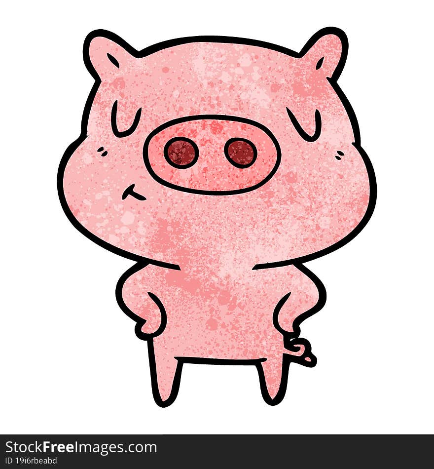 cartoon content pig. cartoon content pig