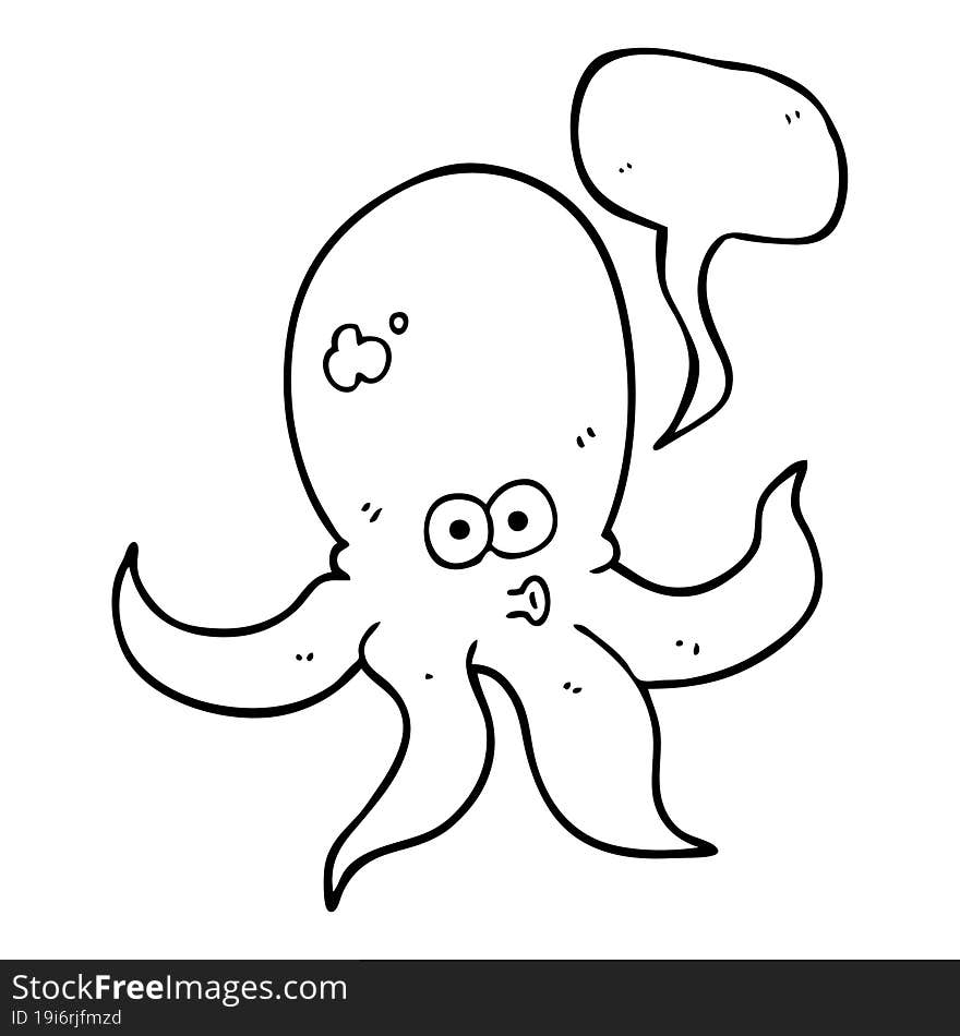 speech bubble cartoon octopus