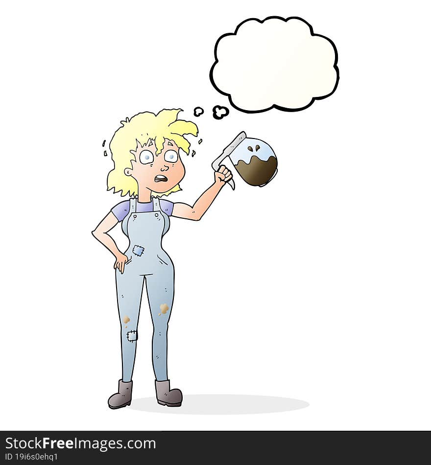 Too Much Coffee Thought Bubble Cartoon