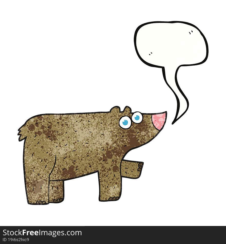 speech bubble textured cartoon bear