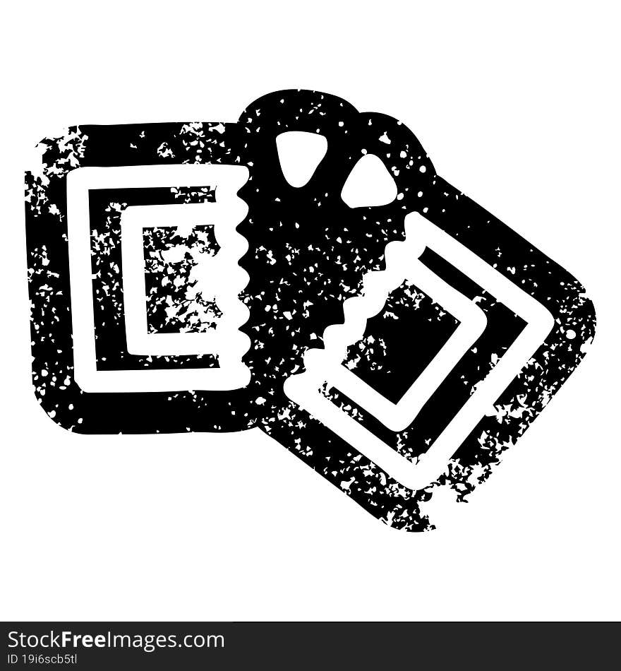 movie ticket distressed icon