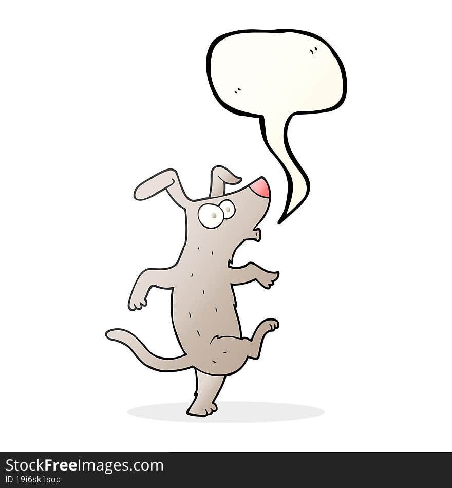 freehand drawn speech bubble cartoon dancing dog