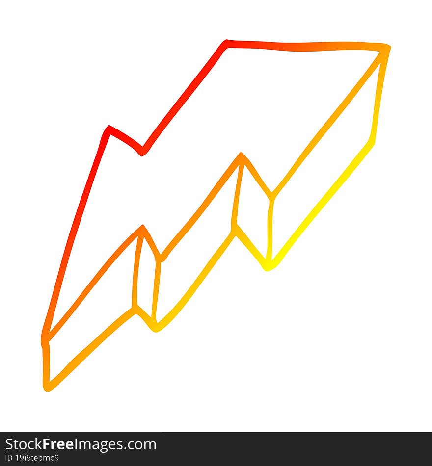 warm gradient line drawing cartoon decorative lightning bolt