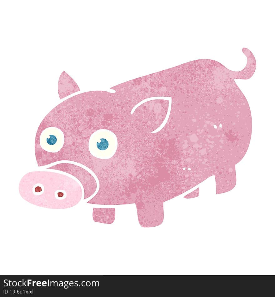 retro cartoon piglet