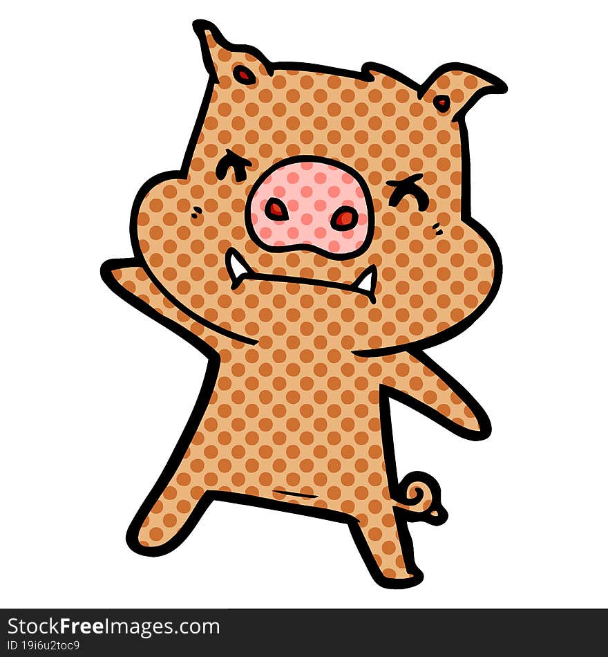 angry cartoon pig. angry cartoon pig