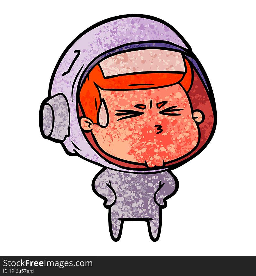 cartoon stressed astronaut. cartoon stressed astronaut