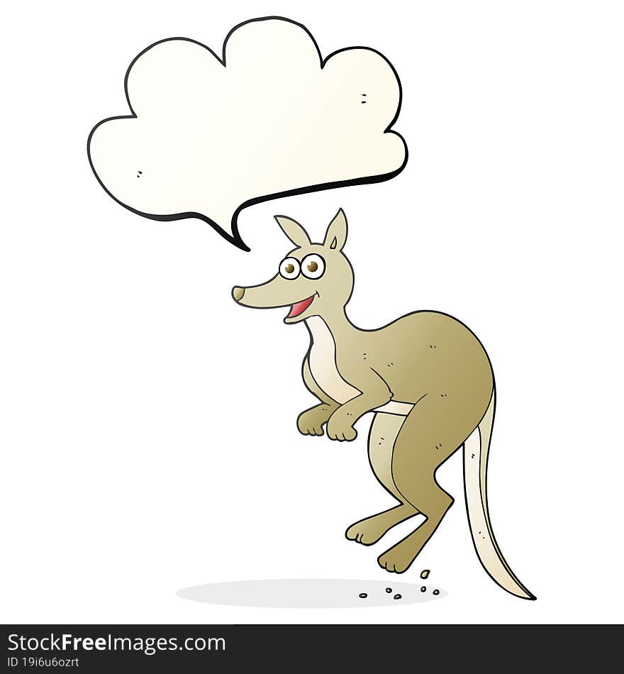 Speech Bubble Cartoon Kangaroo