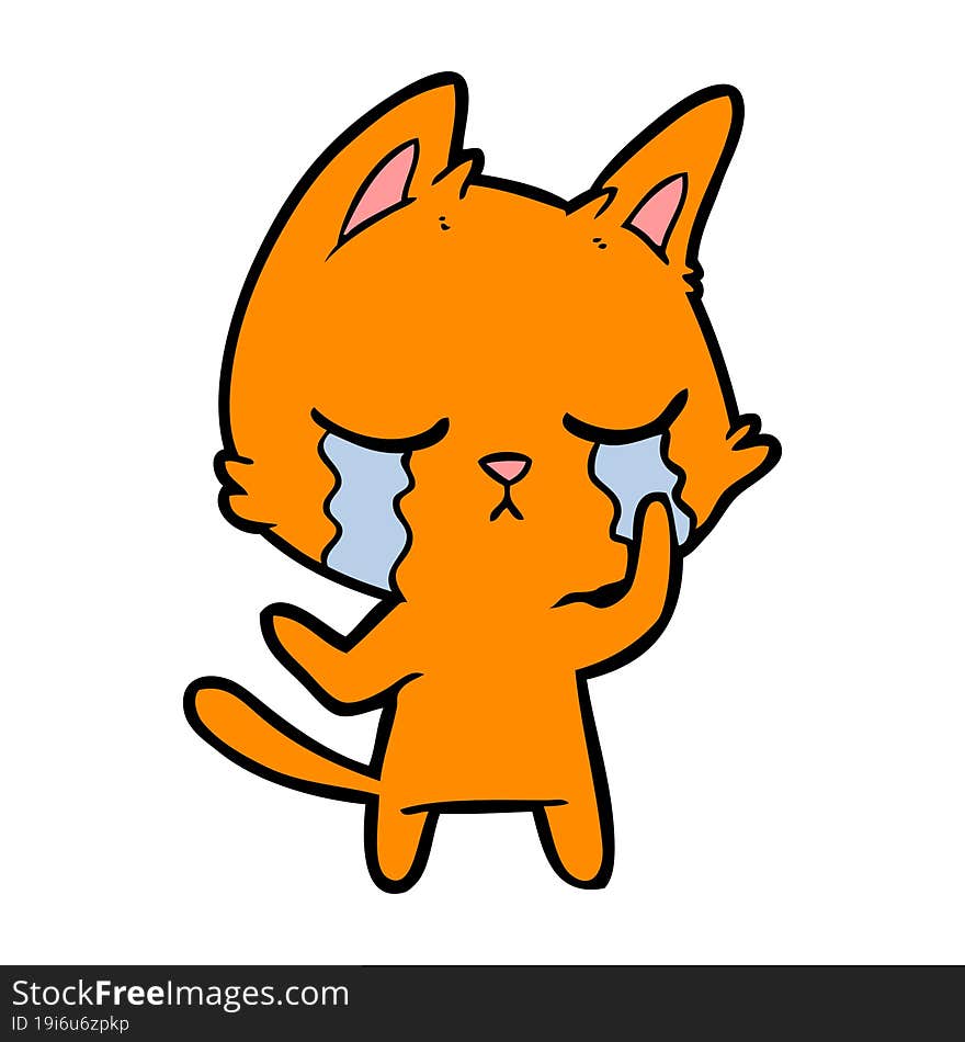 crying cartoon cat. crying cartoon cat