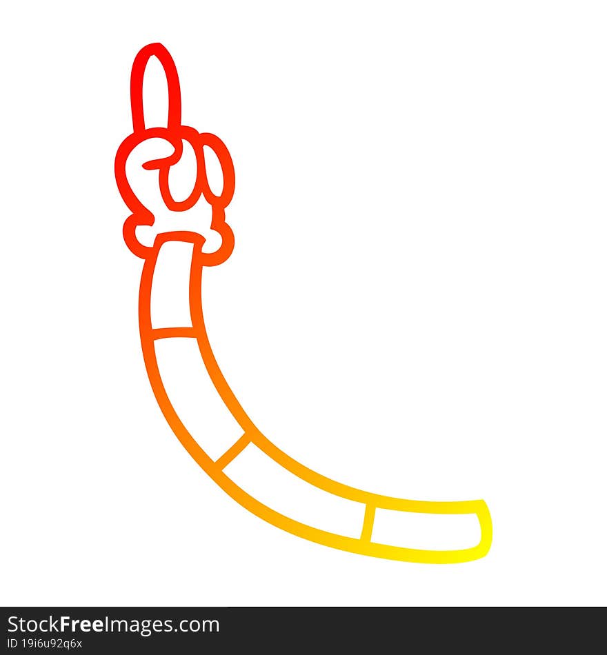 warm gradient line drawing of a cartoon retro hand gestures