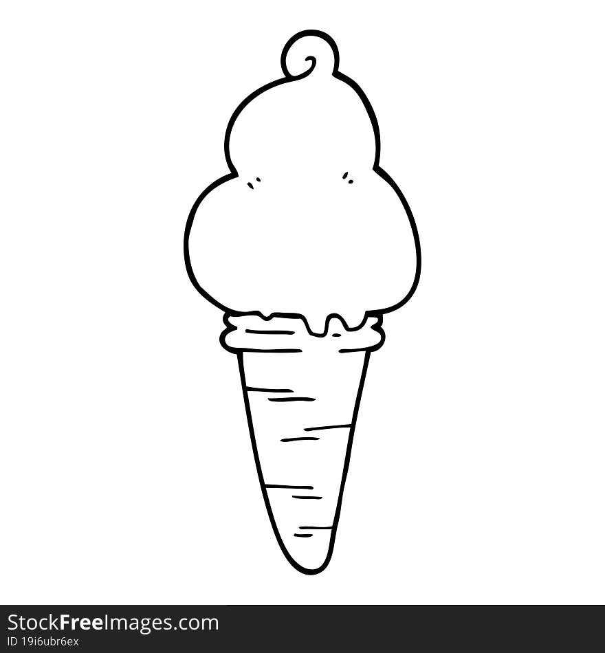 line drawing cartoon ice cream