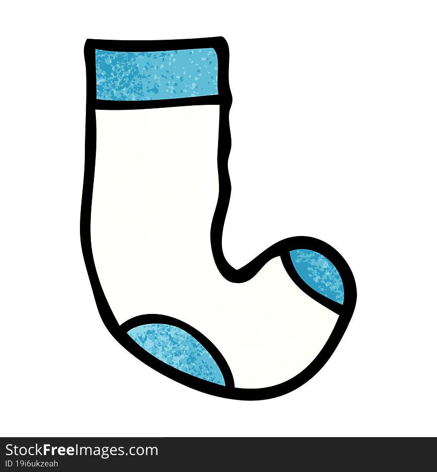 cartoon doodle sock