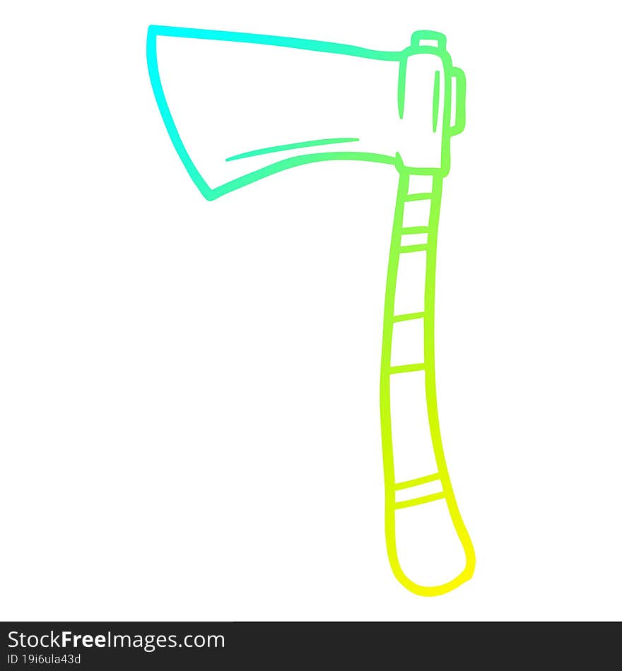 cold gradient line drawing cartoon viking axe