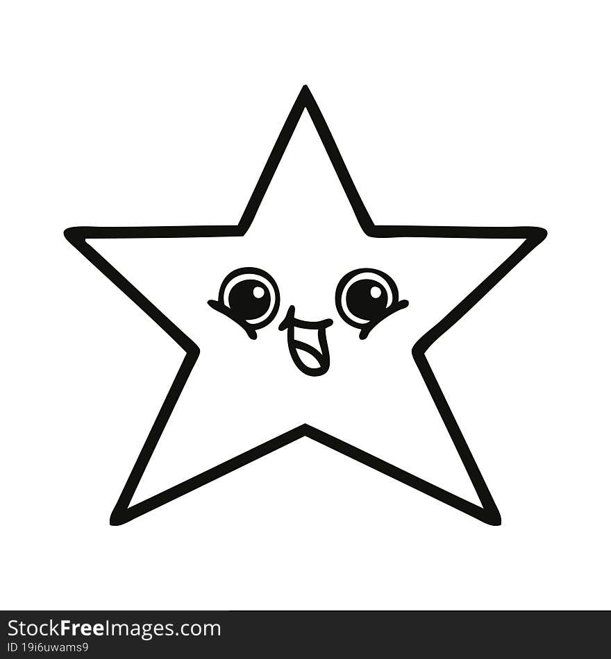 line drawing cartoon star fish