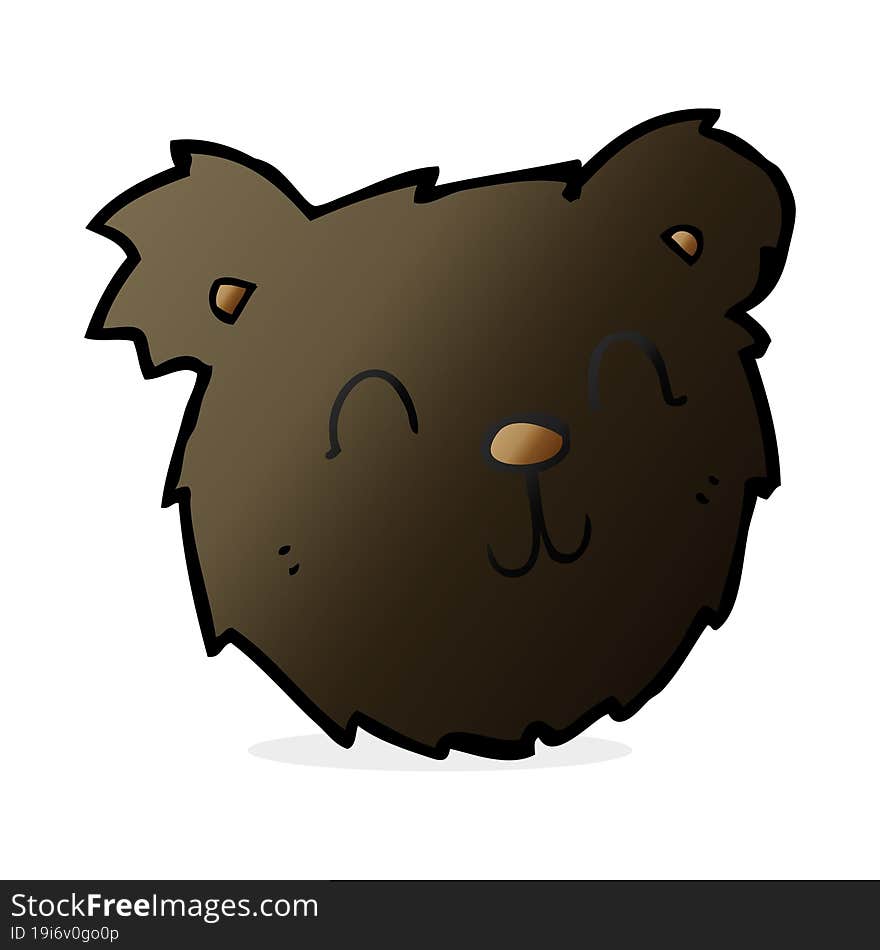 cartoon happy black bear face