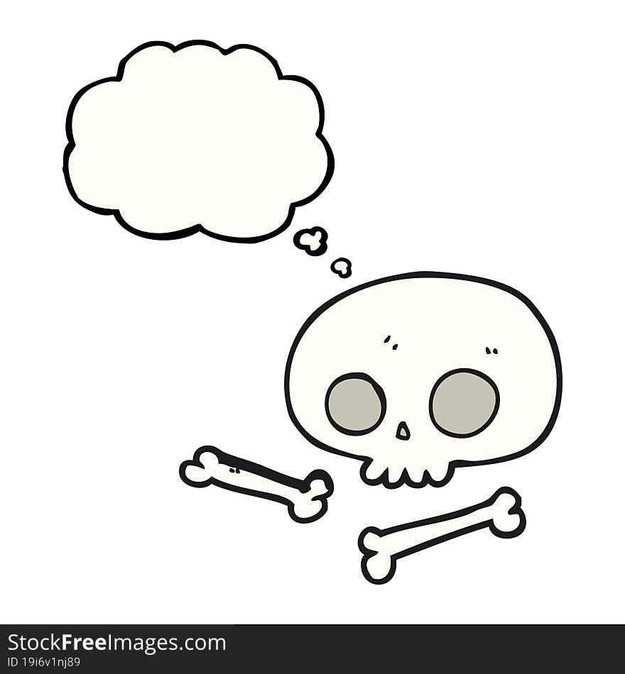 Thought Bubble Cartoon Skull And Bones