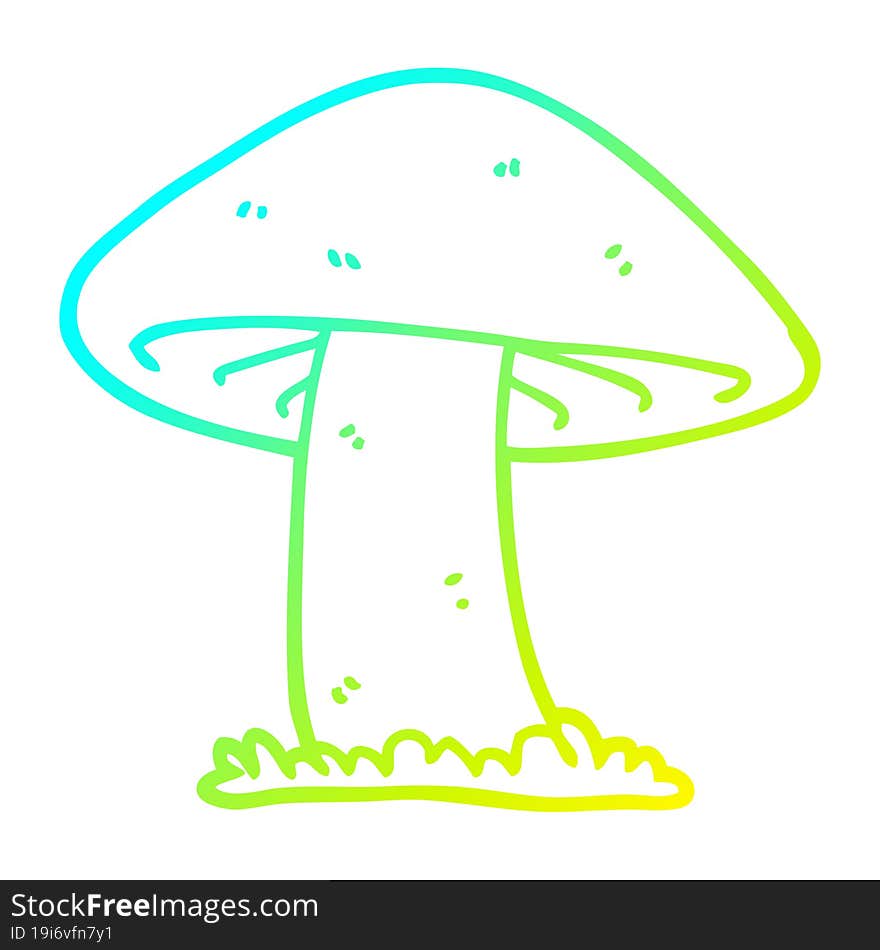 cold gradient line drawing cartoon mushroom