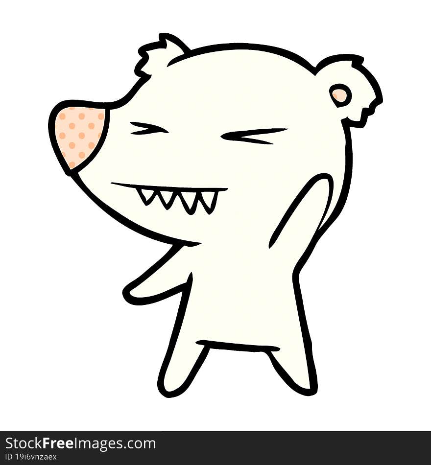 angry polar bear cartoon. angry polar bear cartoon