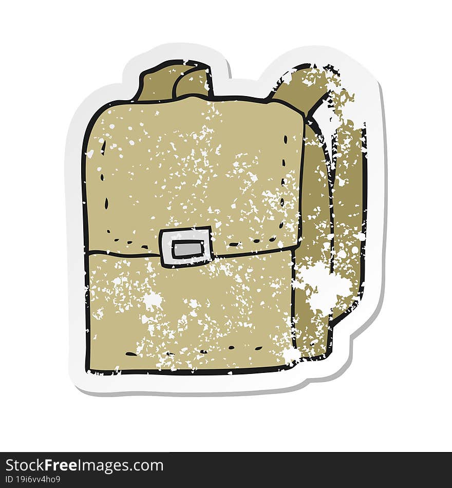 retro distressed sticker of a cartoon bag