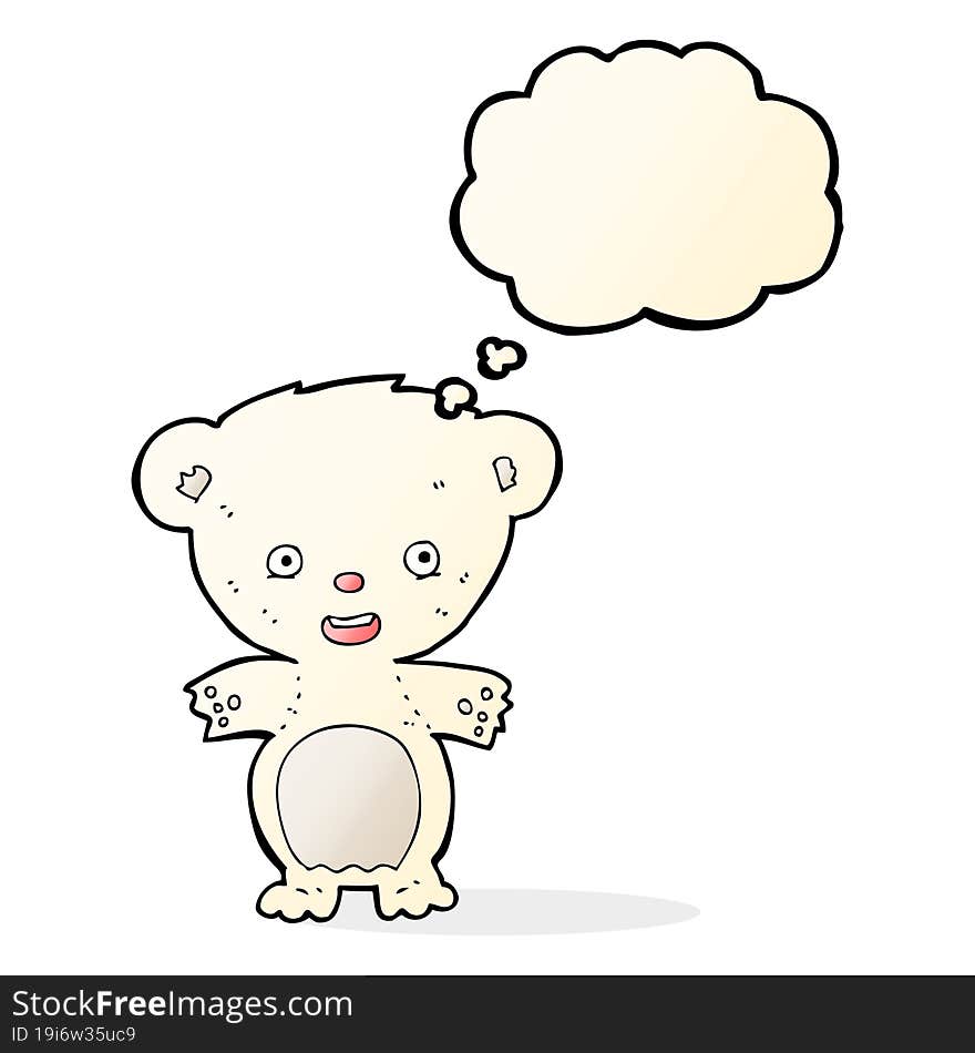 Cartoon Polar Bear With Thought Bubble