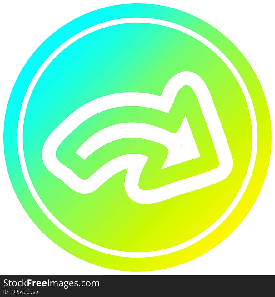 direction arrow circular in cold gradient spectrum