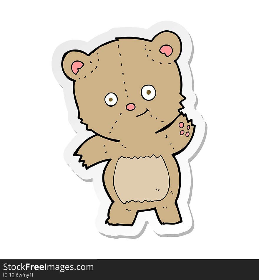 Sticker Of A Cartoon Teddy Bear