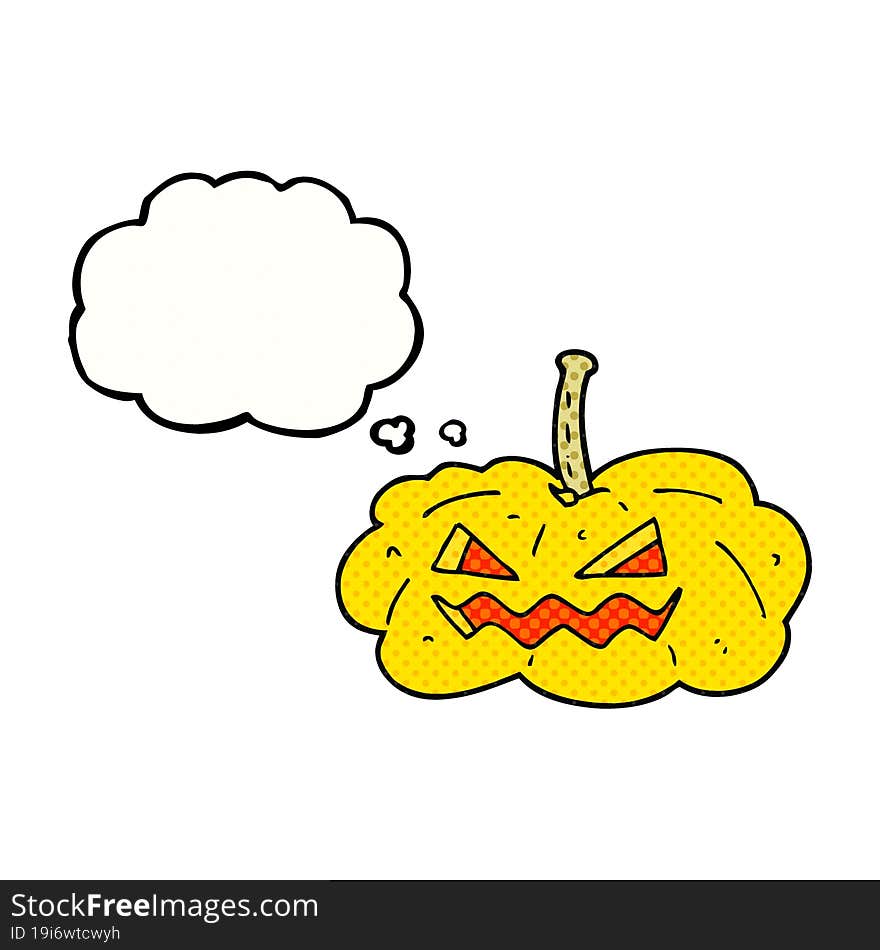 thought bubble cartoon halloween pumpkin