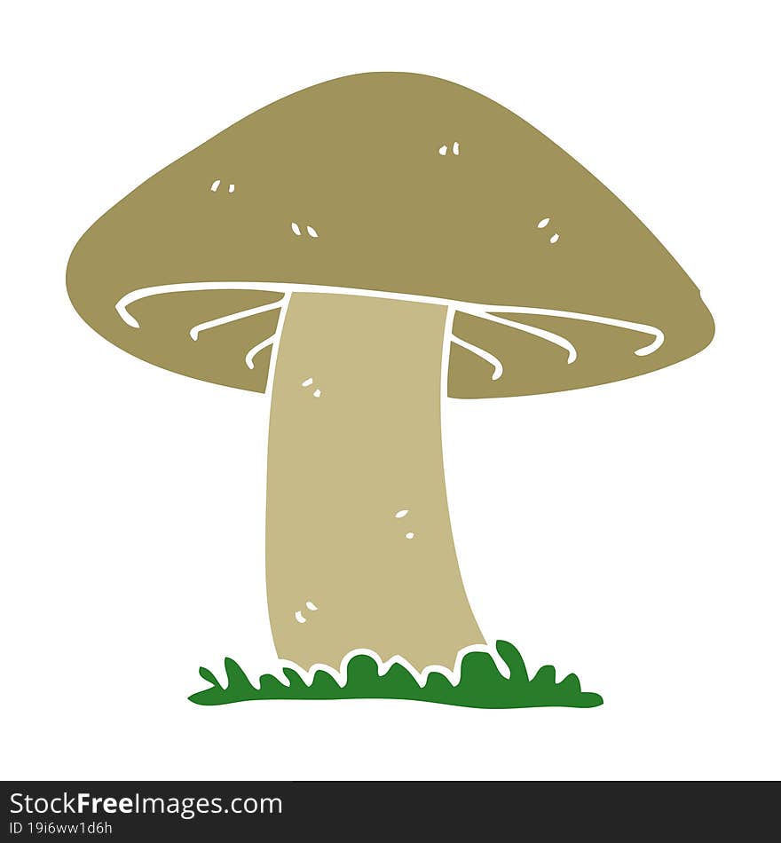 Flat Color Style Cartoon Mushroom