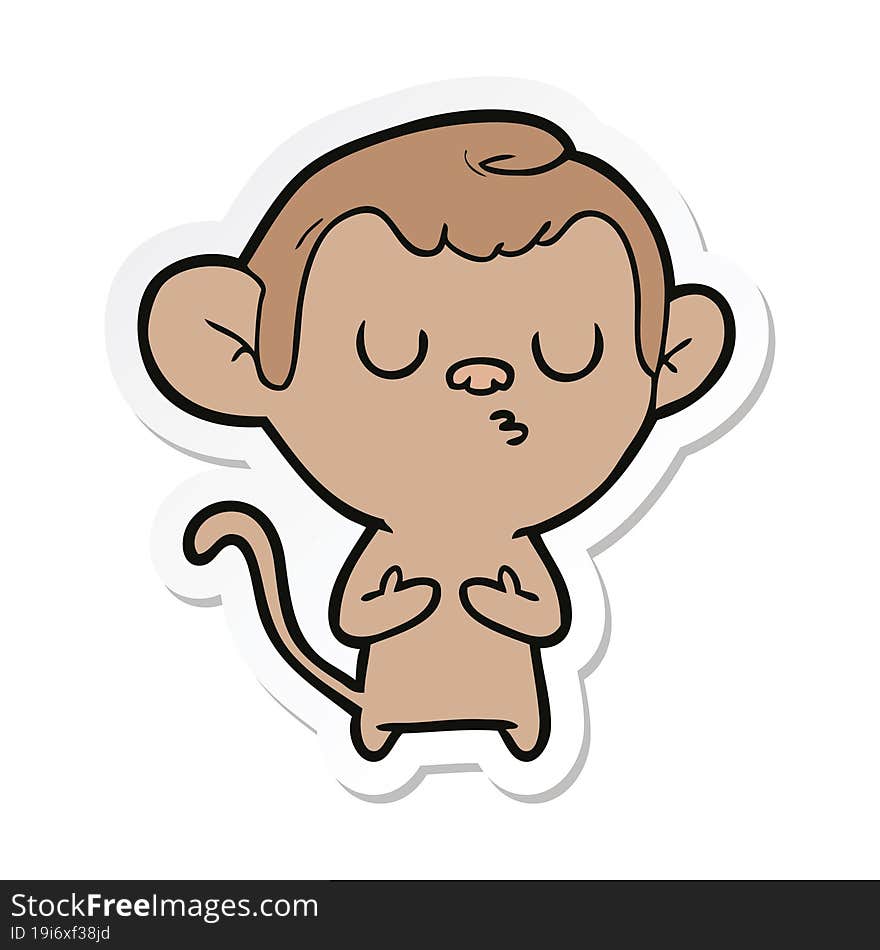 Sticker Of A Cartoon Monkey