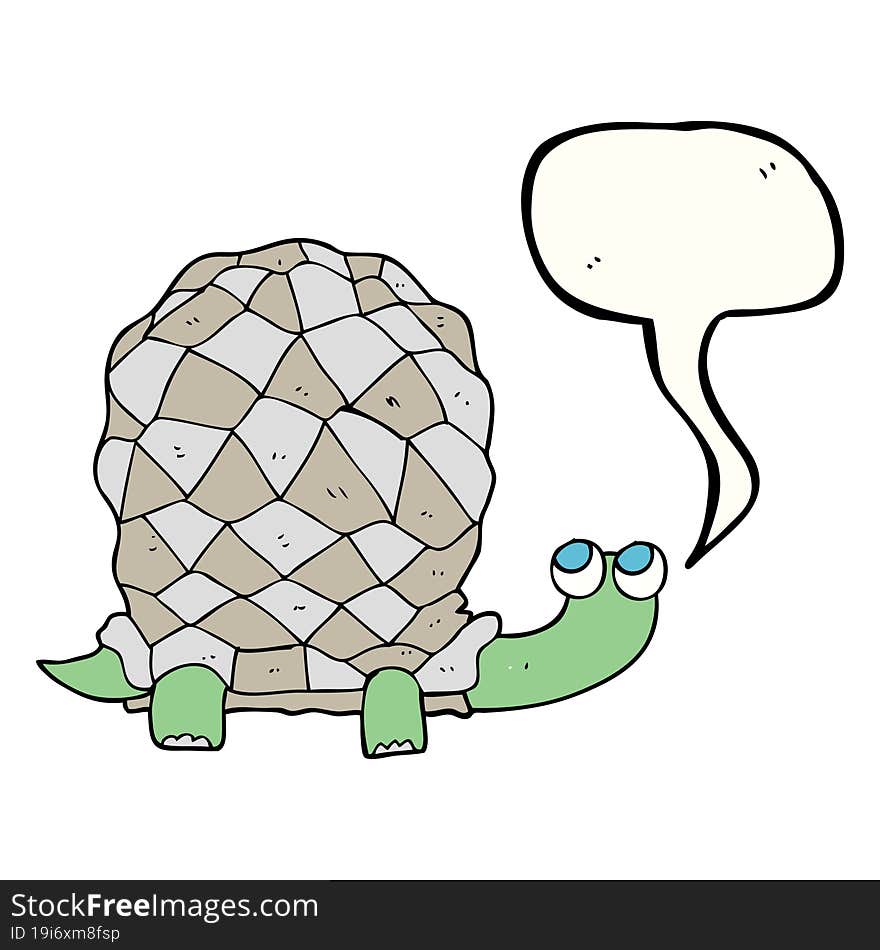 Speech Bubble Cartoon Tortoise