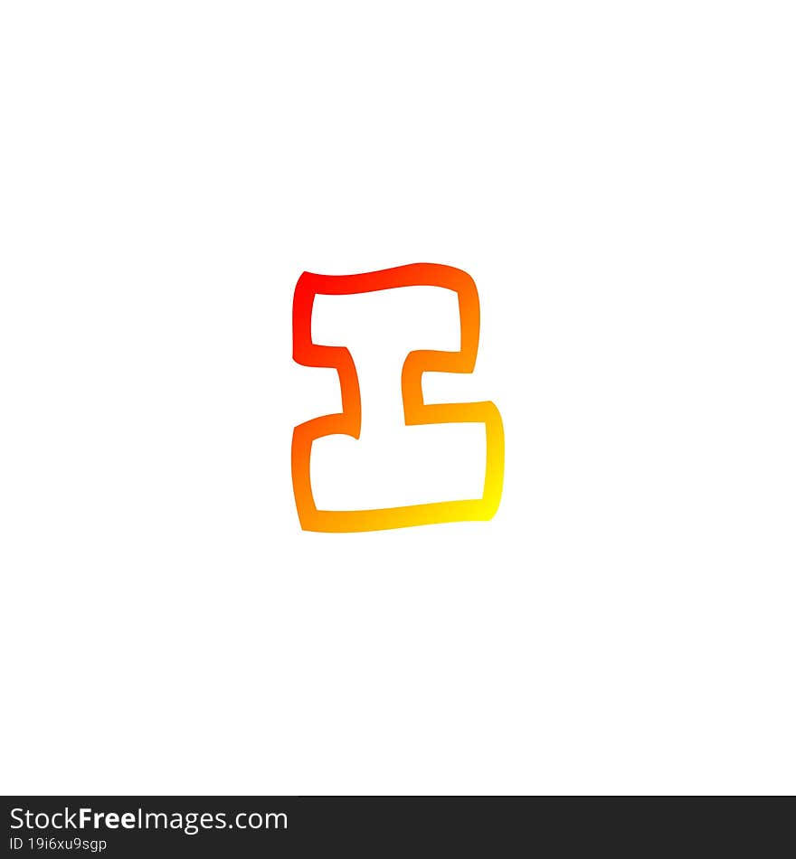 warm gradient line drawing of a cartoon letter i