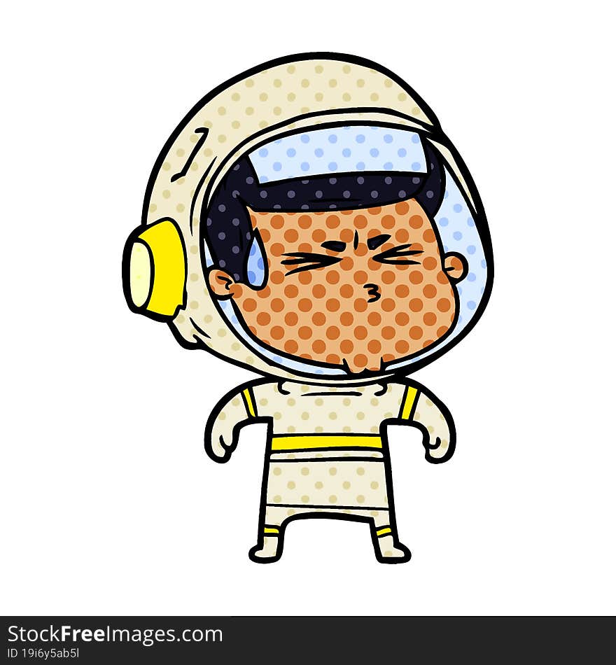 cartoon stressed astronaut. cartoon stressed astronaut