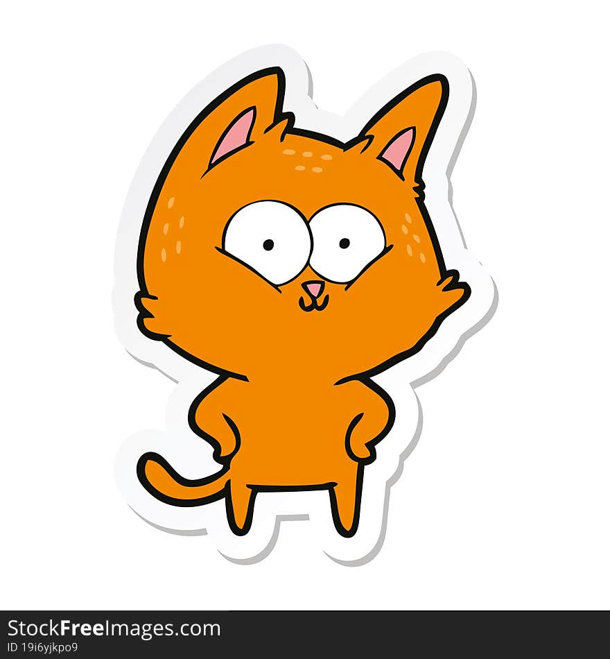 sticker of a cartoon cat