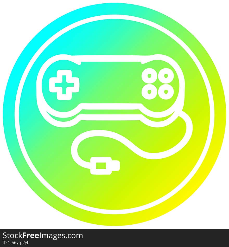 Console Game Controller Circular In Cold Gradient Spectrum