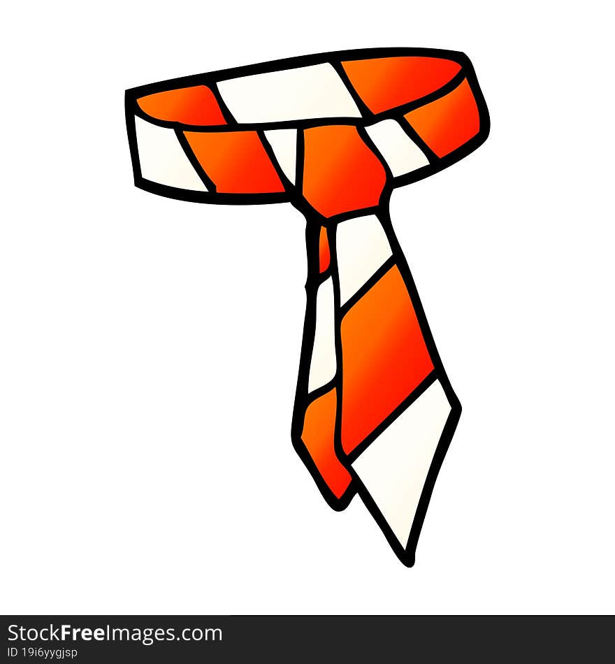 cartoon doodle striped tie