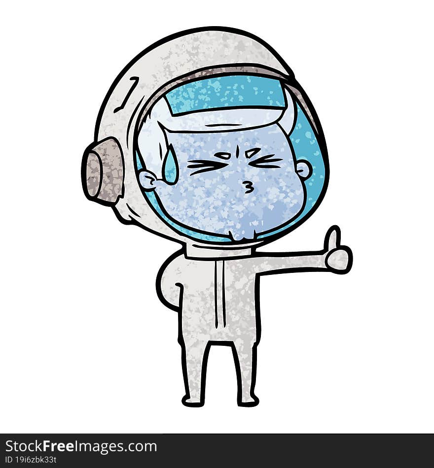 cartoon stressed astronaut. cartoon stressed astronaut